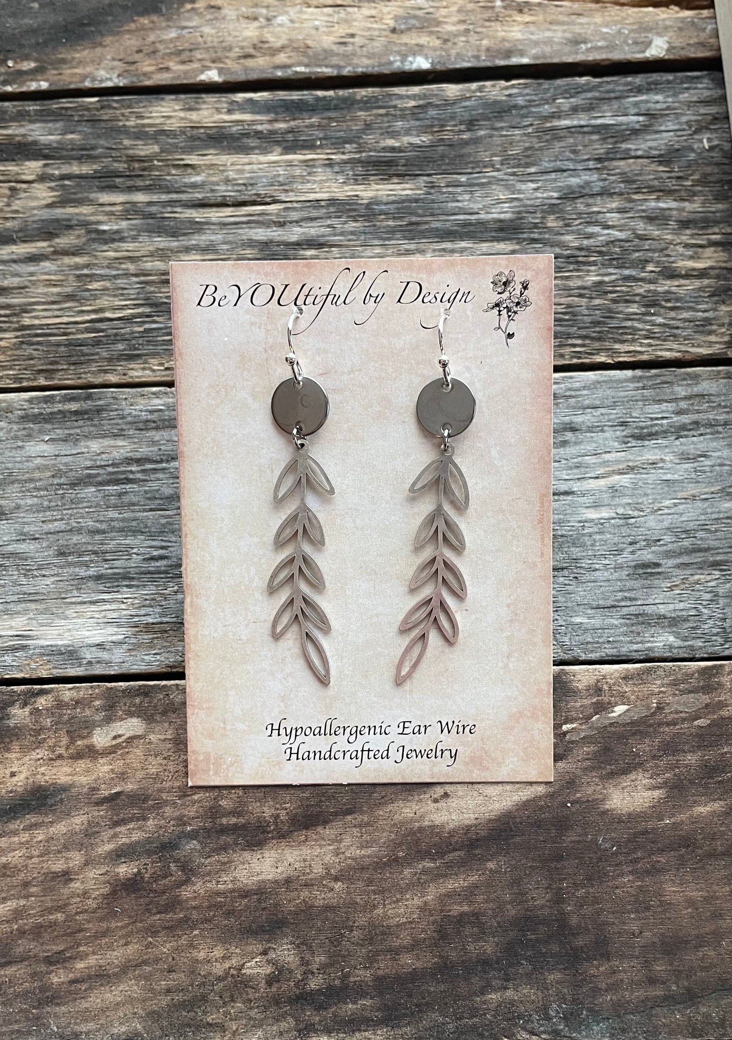 Brass Leaf Dangle Earrings