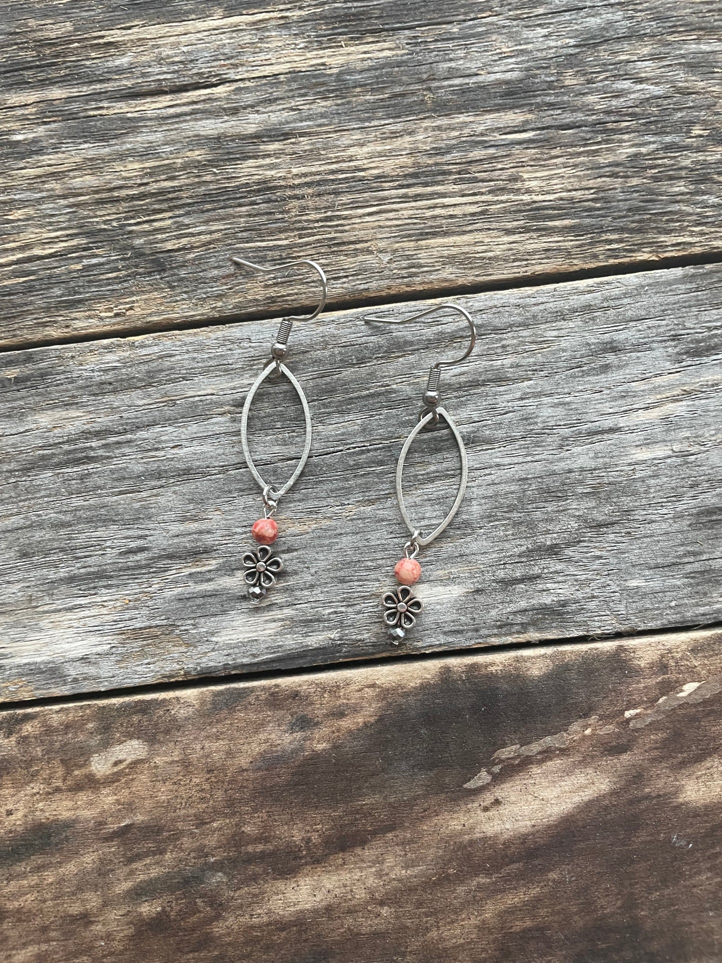 Dangle Marquise Bead Earrings