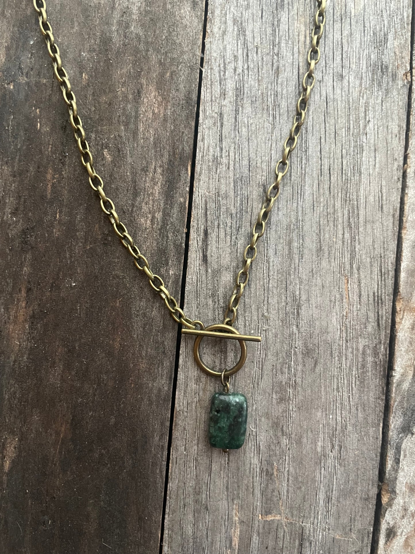 Toggle Necklace w/ Natural Stone Bead