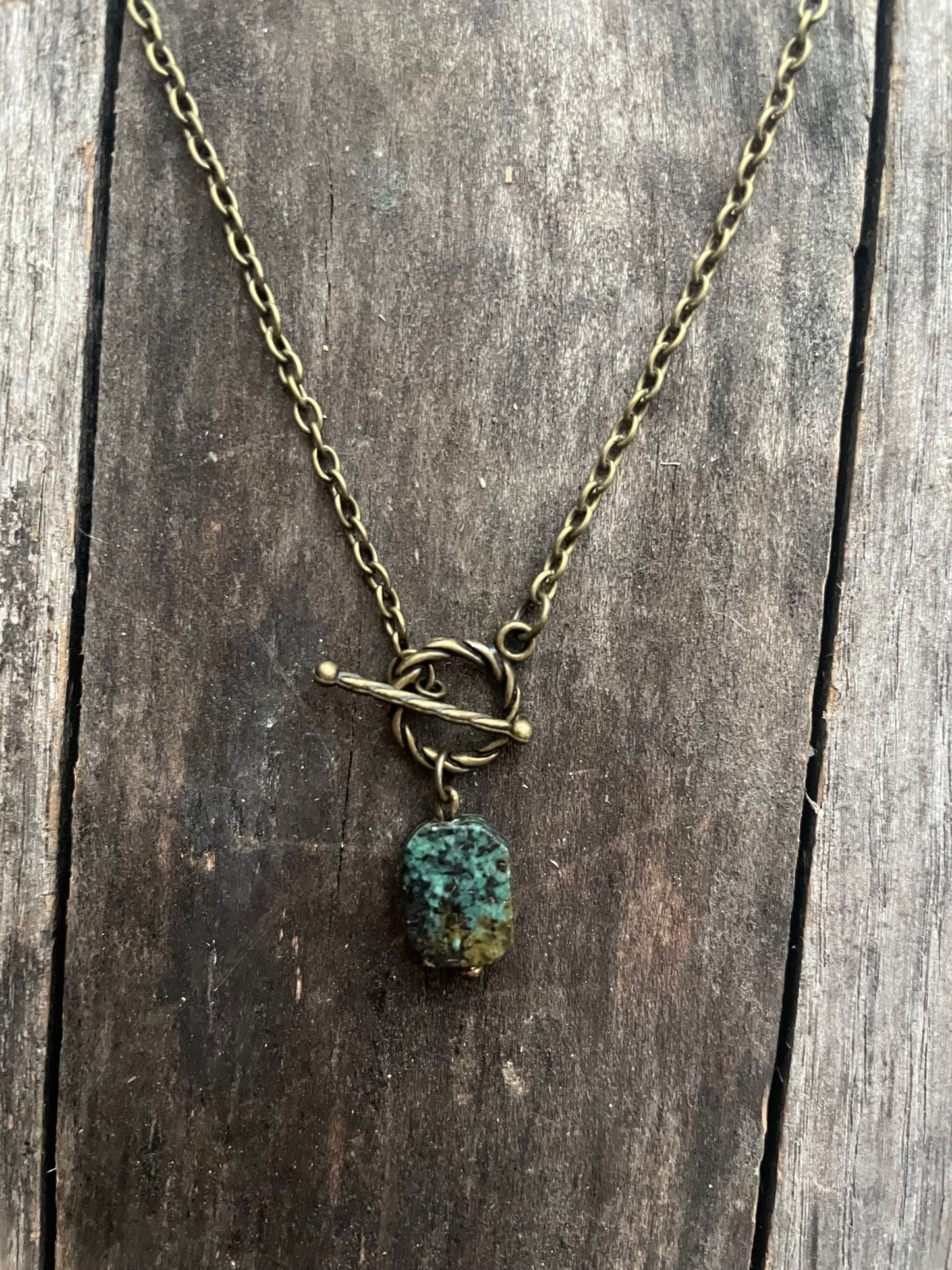 Toggle Necklace w/ Natural Stone Bead