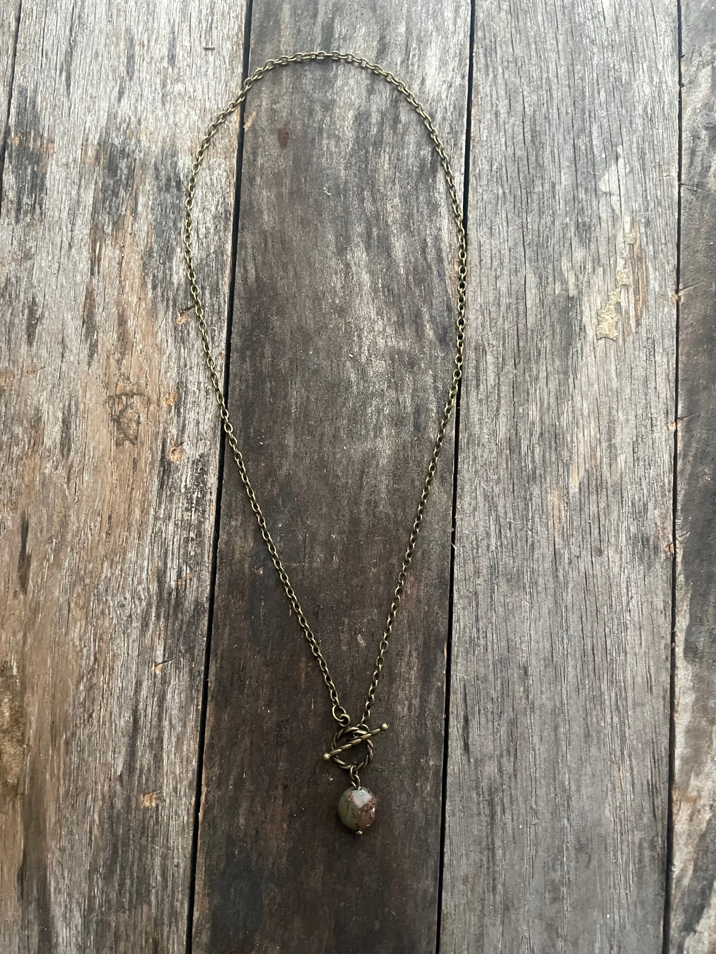 Toggle Necklace w/ Natural Stone Bead